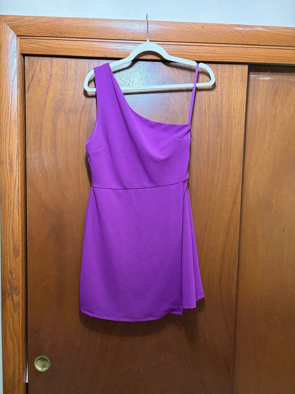 SHE SKY NWT Purple One Shoulder Mini Dress Size M Cocktail Party Wedding